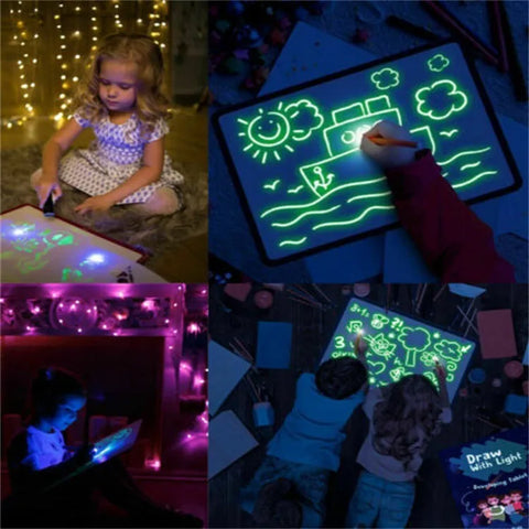 Jouet éducatif Dessin Pad 3D Lumière Effets Puzzle
